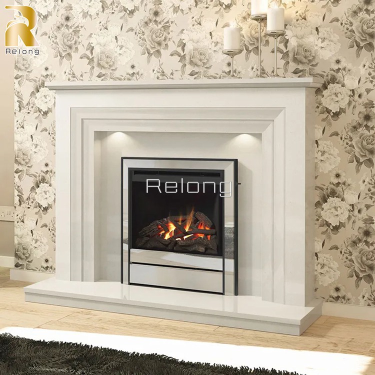 White-Marble-Fireplace for sale