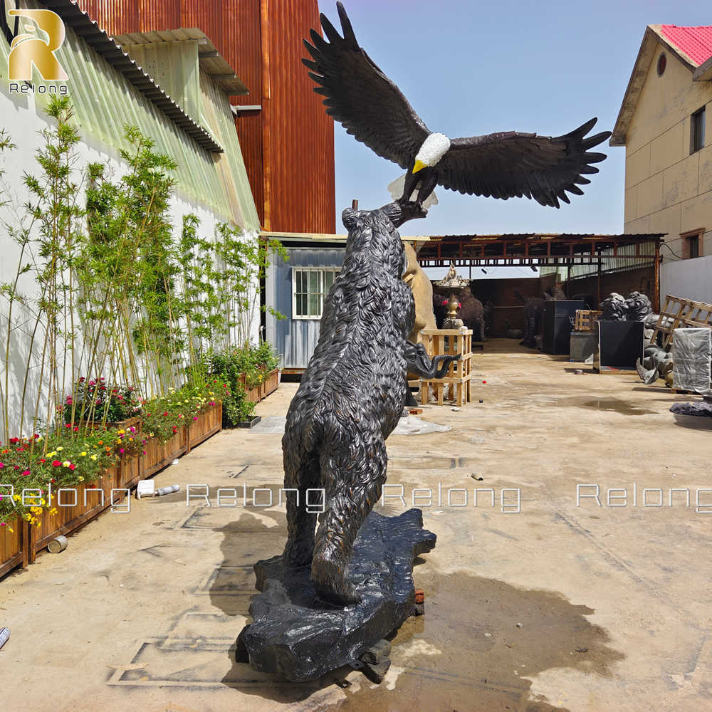 back details of bear statues