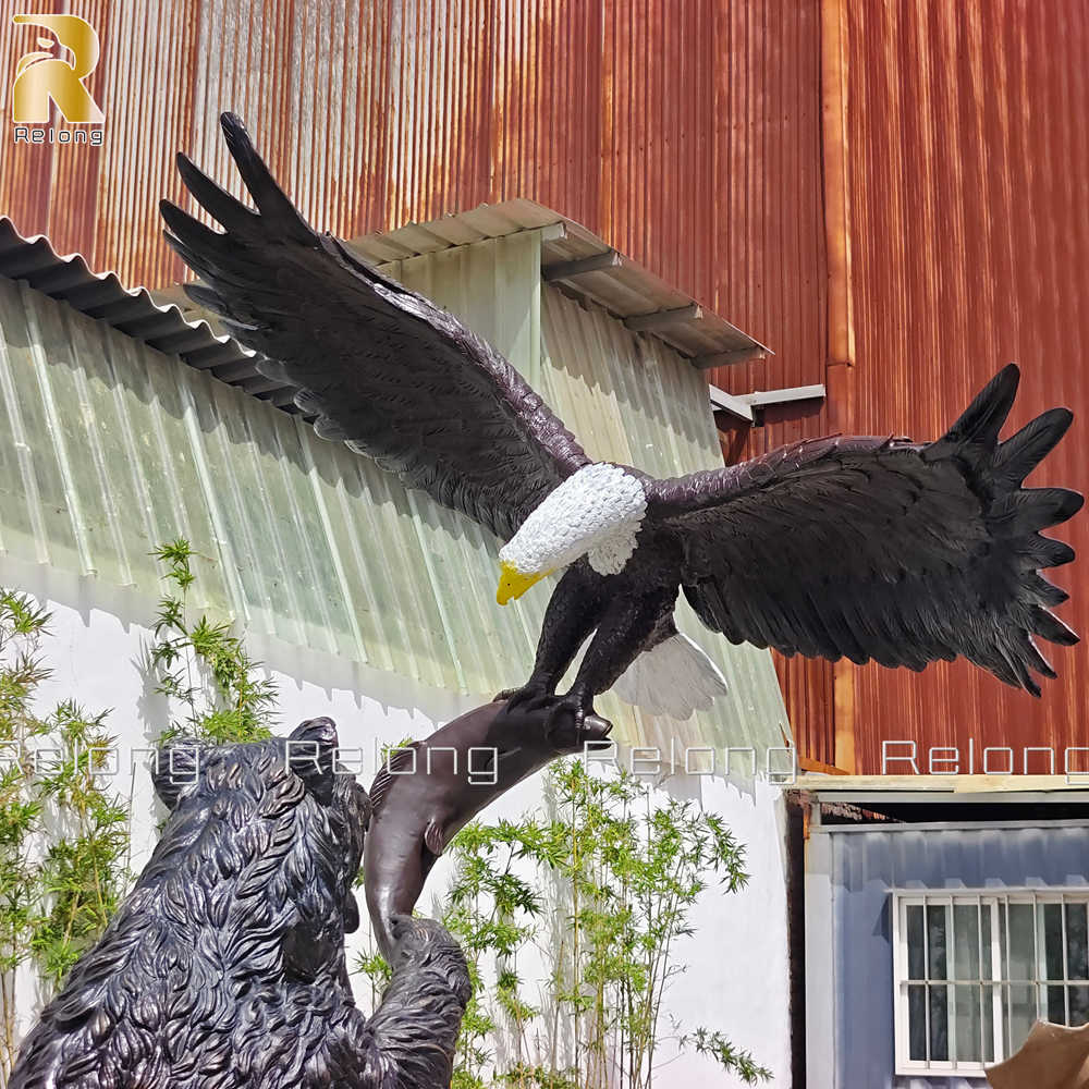bear and eagle statue details