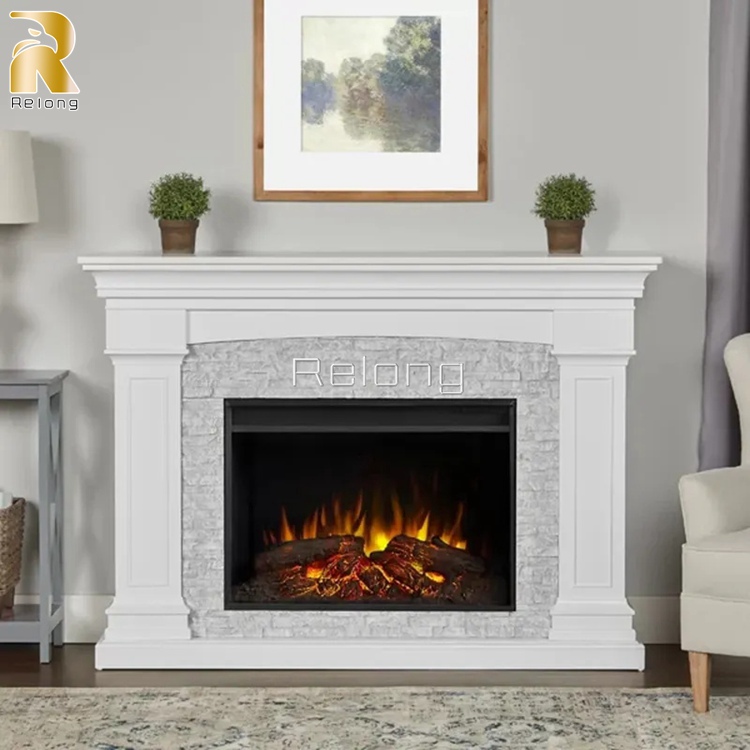 beautiful white hand carved fireplace