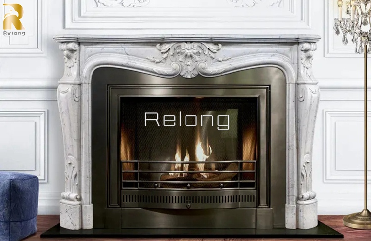 contemporary marble firepace