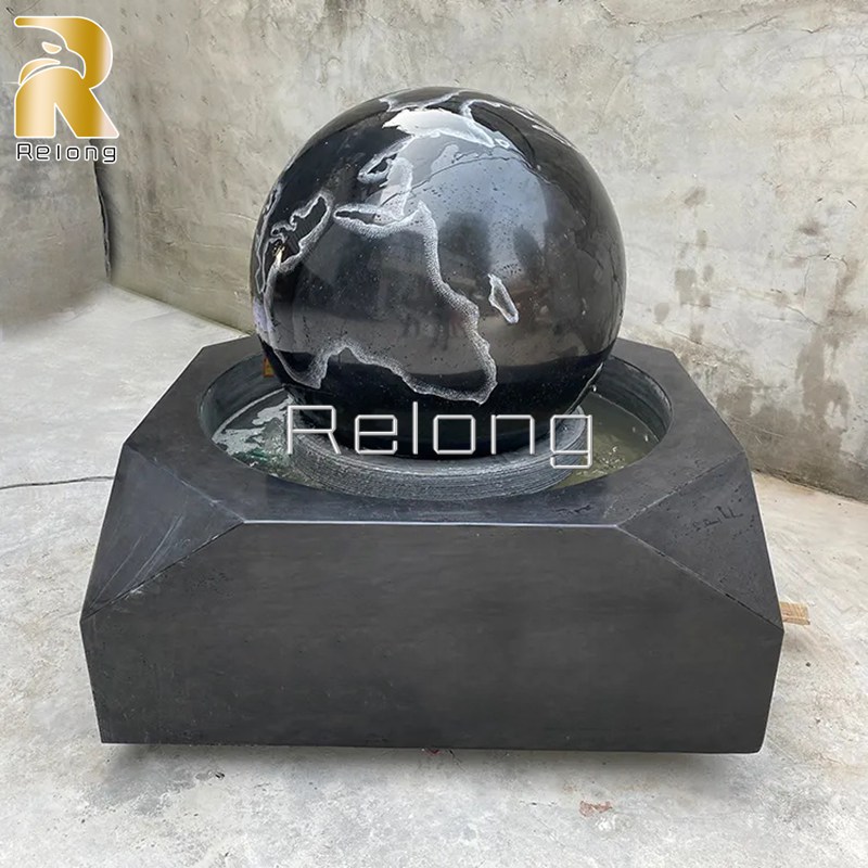 marble ball fountain for public area-Relong Art Sculpture
