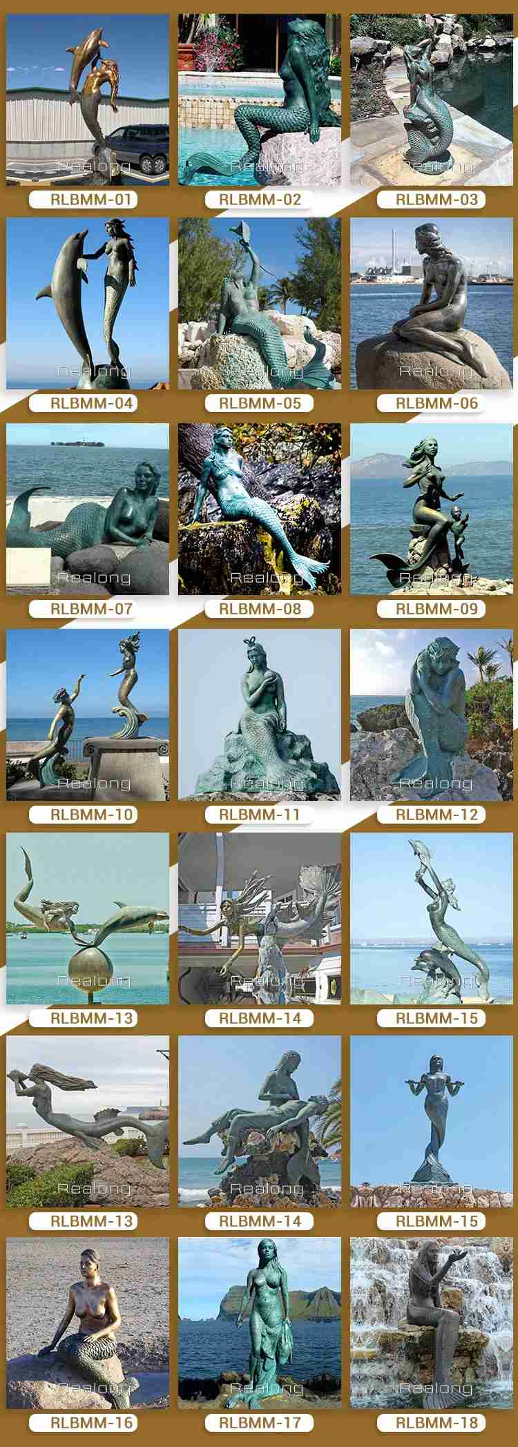 more beonze mermaid statue