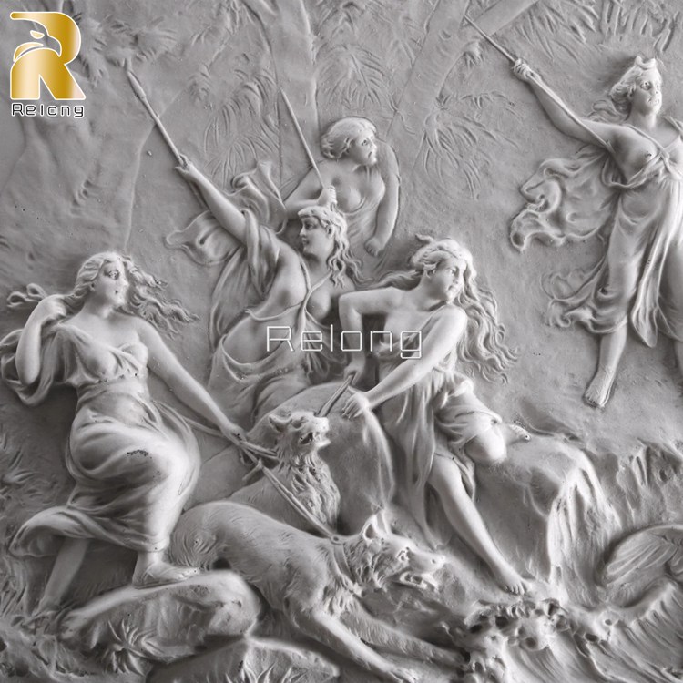 white marble relief sculpture decor
