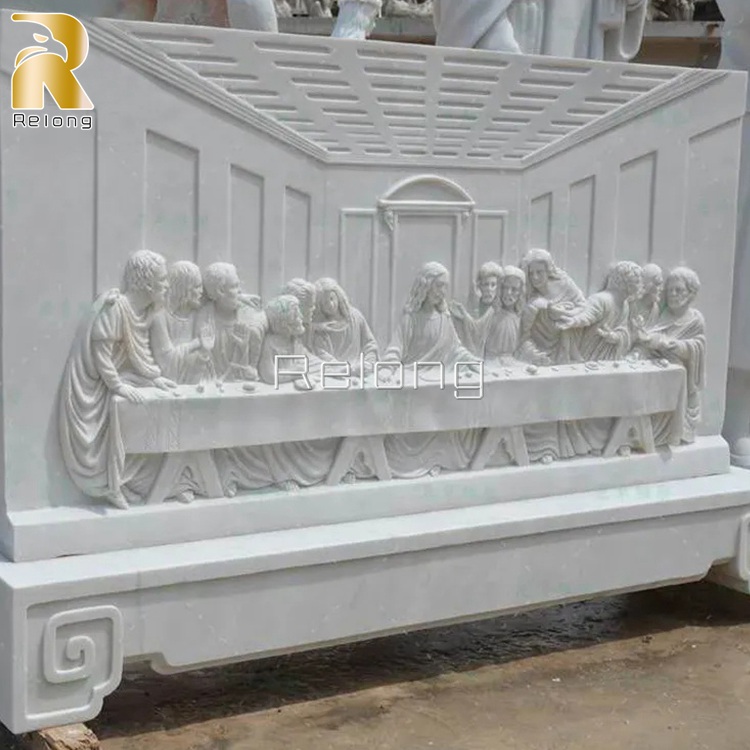 white marble relief sculpture