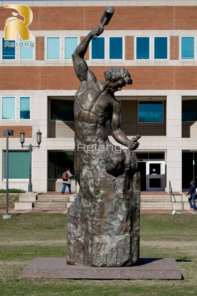 High-quality bronze self made man statue replica