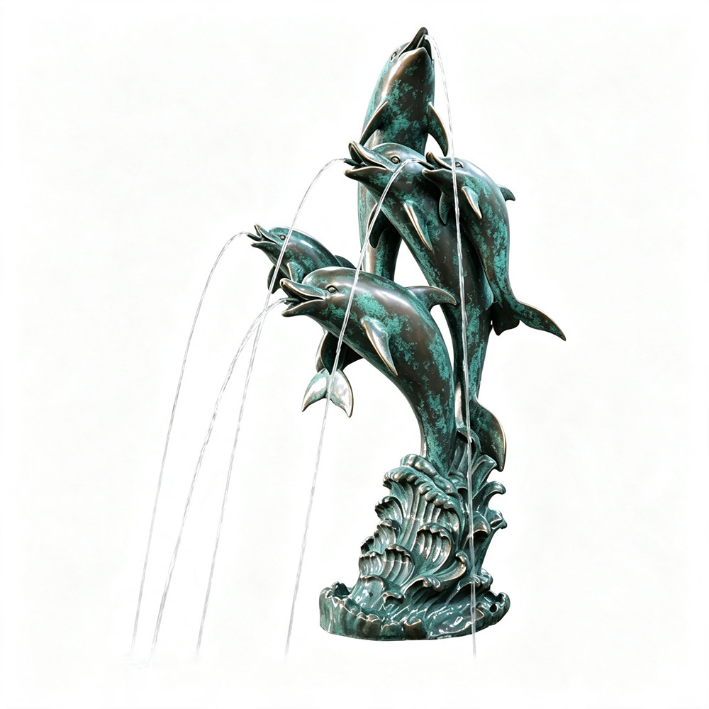 Large Bronze Dolphin Fountain Sculpture RLBDP-001