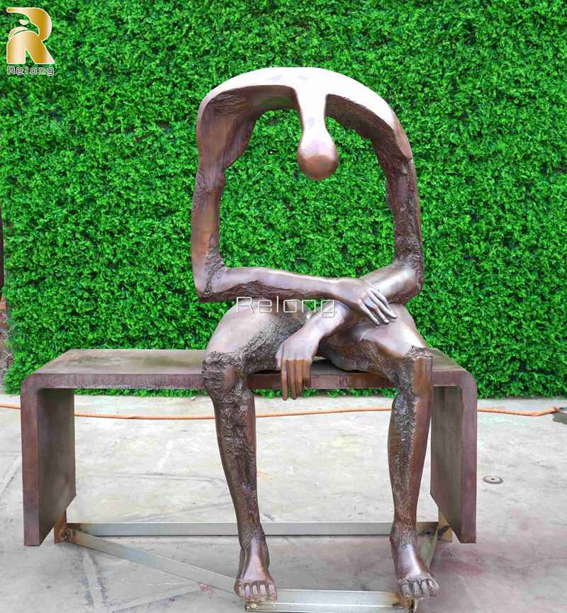 bronze melancholy statue replica