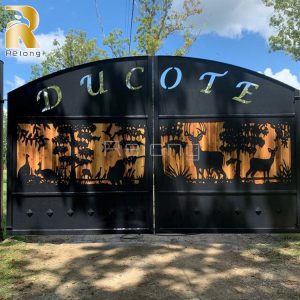 black wrought iron gate