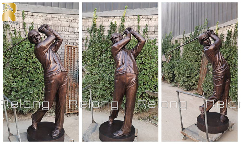 customized female golfer statue by Relong Foundry