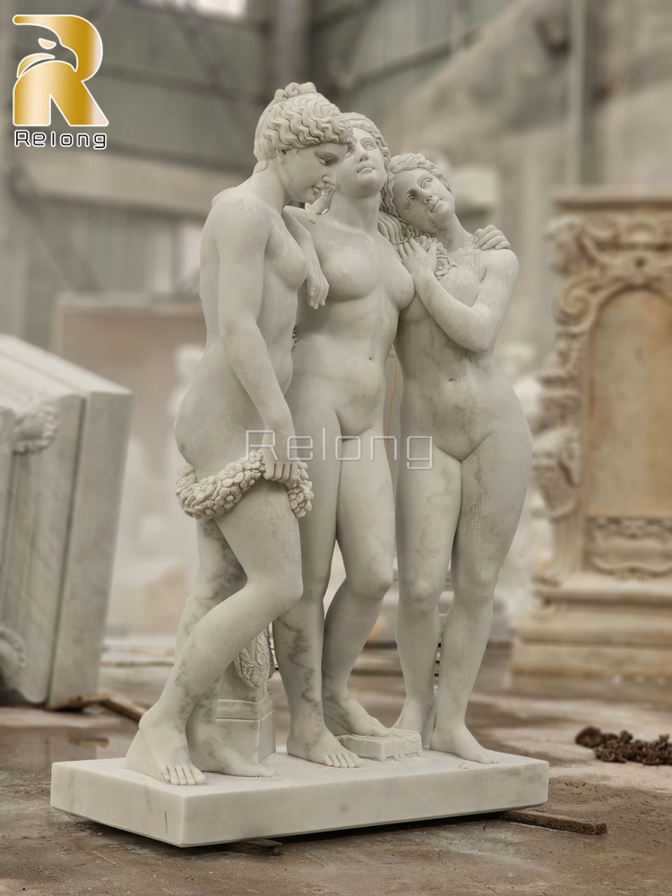 marble statue group of the three graces