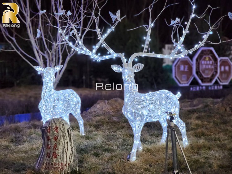 metal deer statue