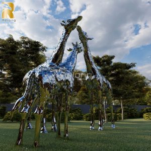 metal giraffe sculpture-2