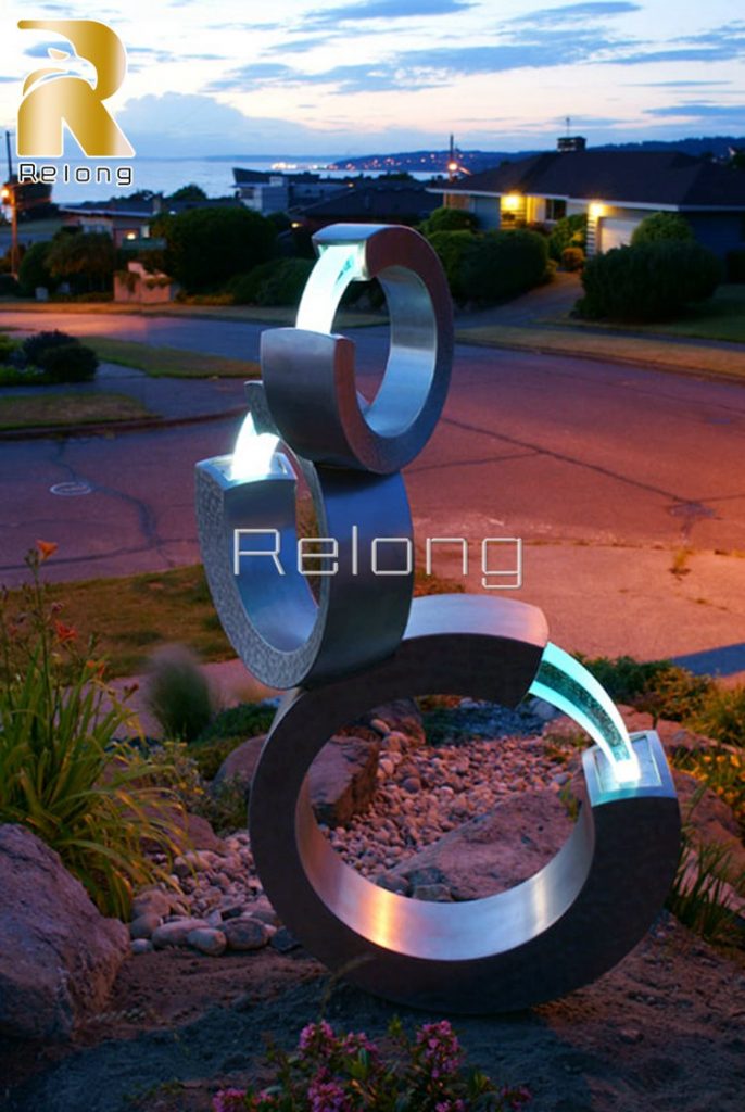 metal water features fountains