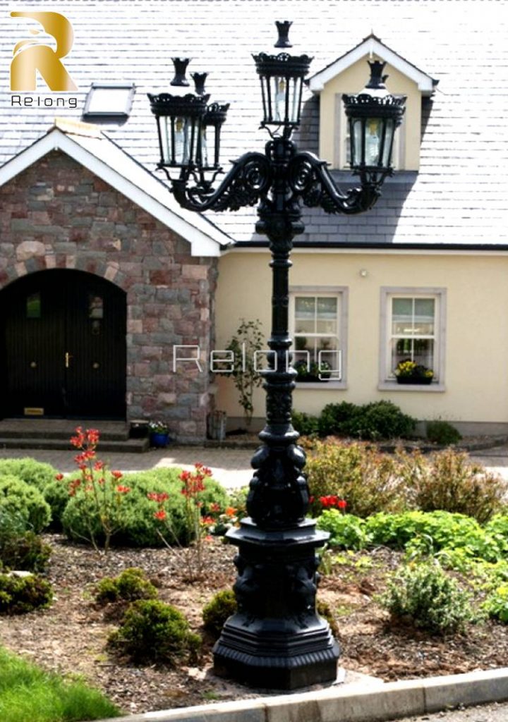 victorian cast iron lamp