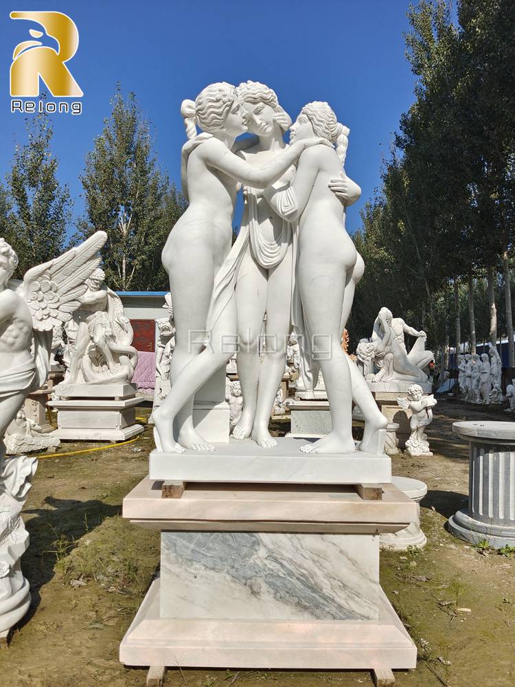 white marble three grace statue