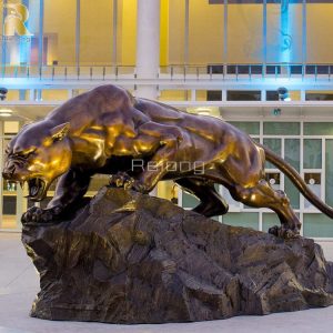 bronze Leopard Sculpture