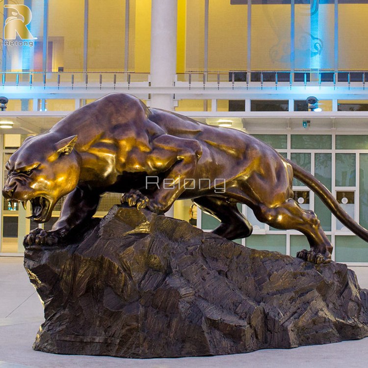 bronze Leopard Sculpture