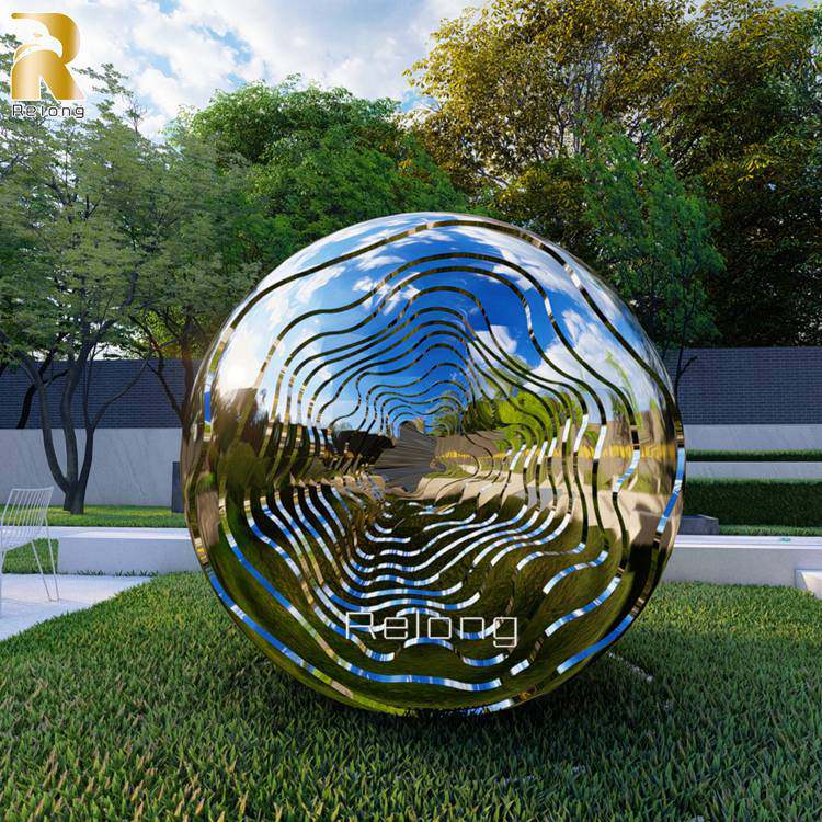 High Polished Mirror Stainless Stainless Ball Sculpture for Sale RMSS-002