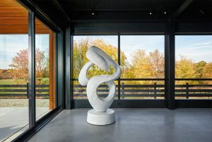 large marble abstract modern sculpture for indoor decoration