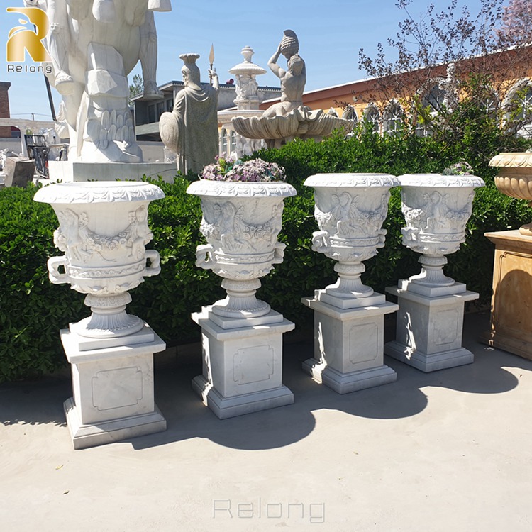white marble planter