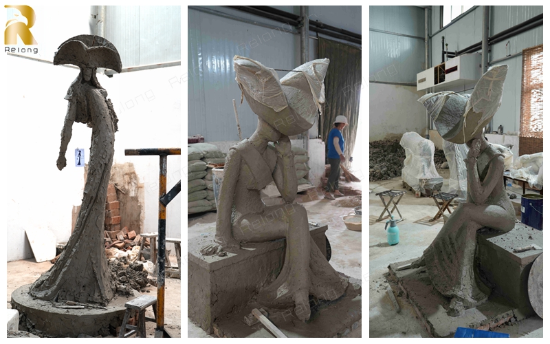 Relong's clay model of the bronze sculptures