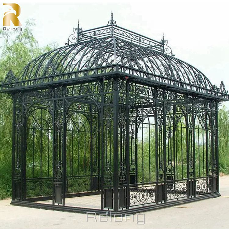high quality black wrought iron gazebo