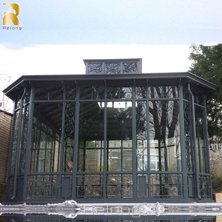 outdoor black wrought iron gazebo