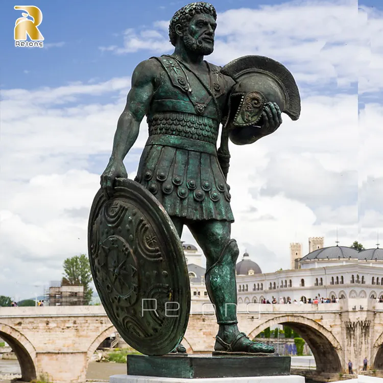antique spartan warrior statue