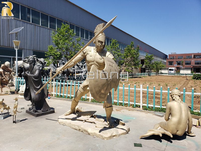 bronze cast spartan warrior bronze statue