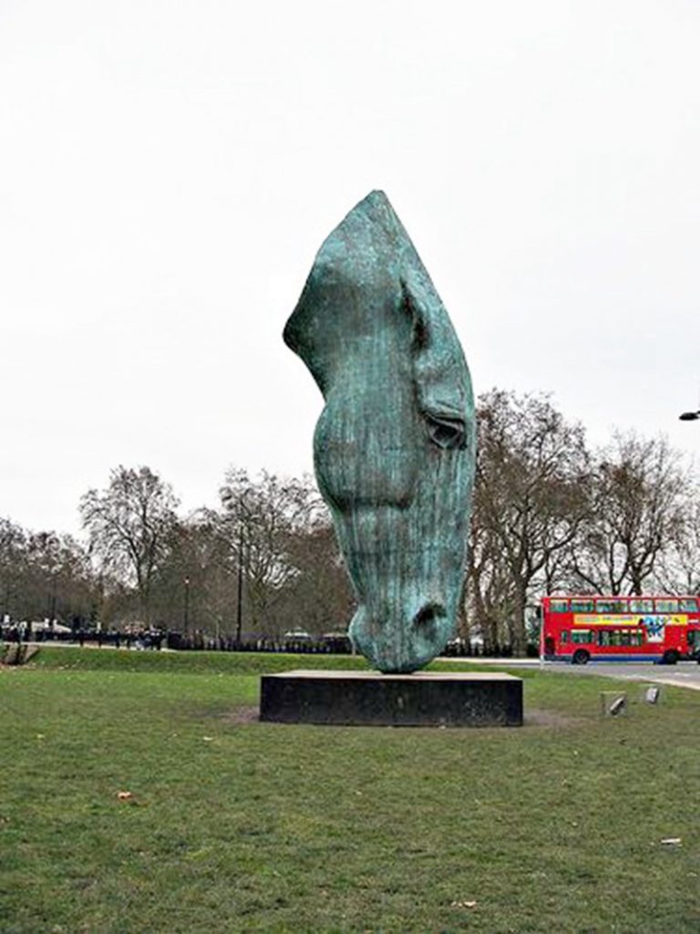 bronze horse head sculpture-5