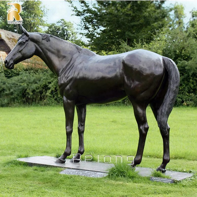 bronze standing hore sculpture