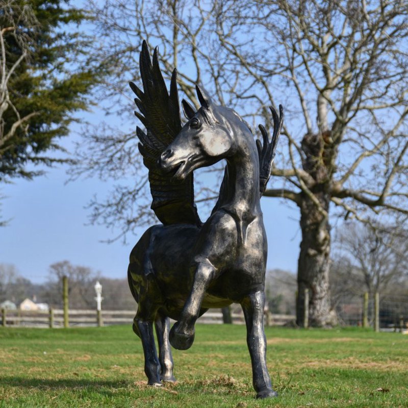 bronze winged horse sculpture