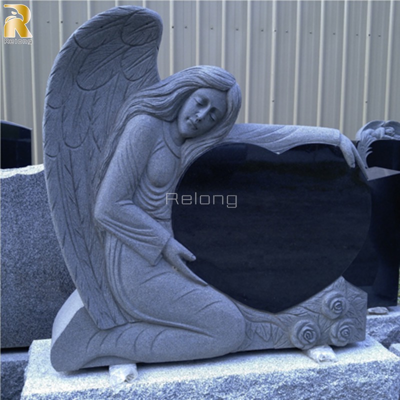 custom angel black headstones for graves