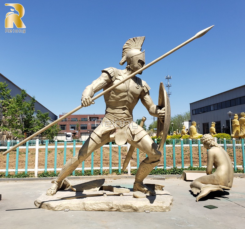 custom large spartan warrior bronze statue