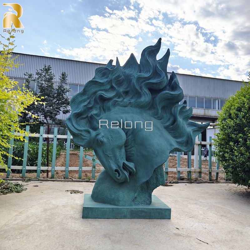large horse head sculpture
