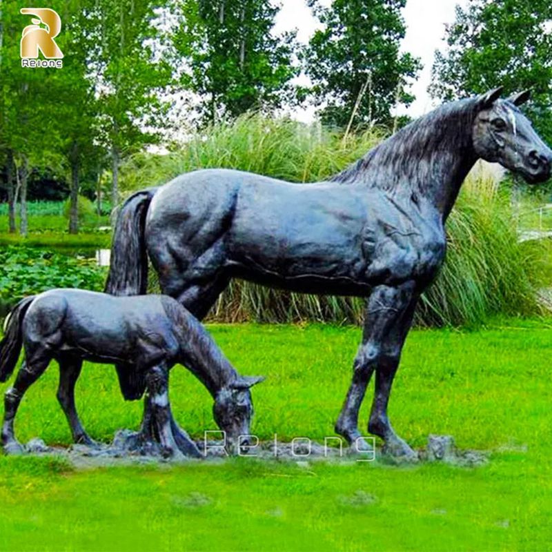 life size Horse and Foal Statue