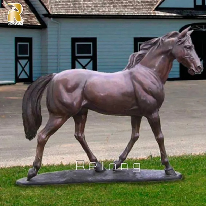 life size standing garden horse statue