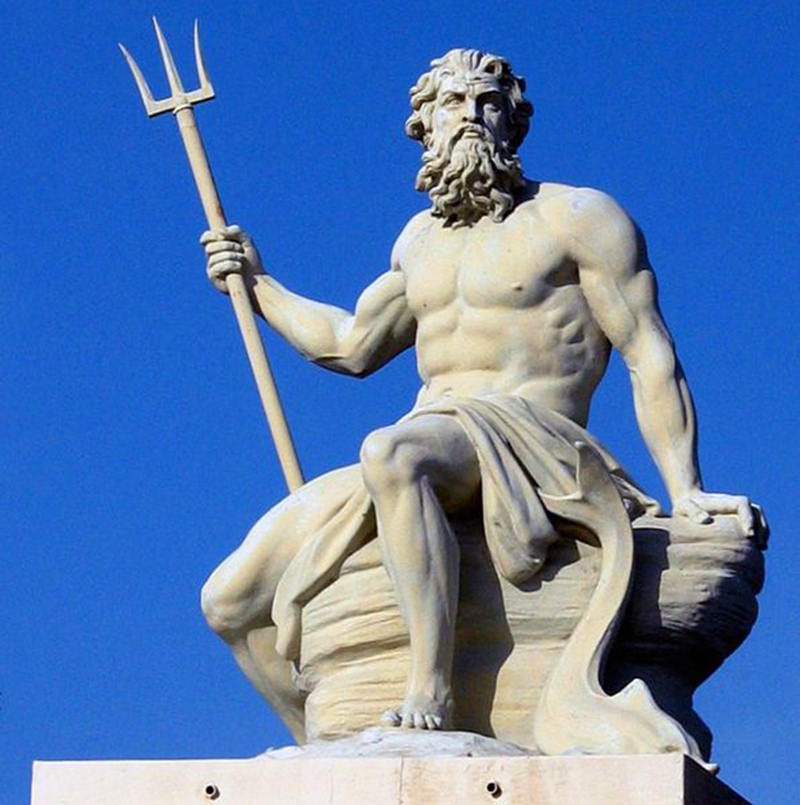 Poseidon marble statue
