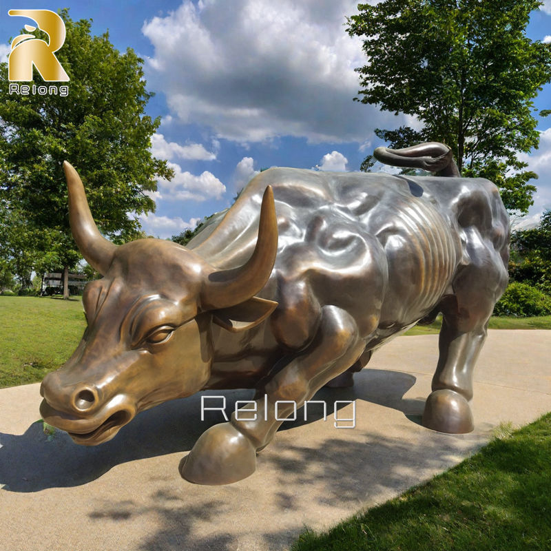 completed bronze wall street bull statue replica