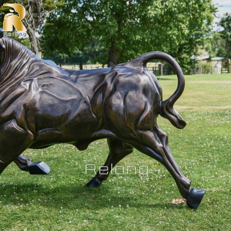intricate details of life size bull statue for sale