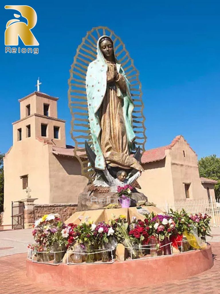 our lady of Guadalupe bronze statue