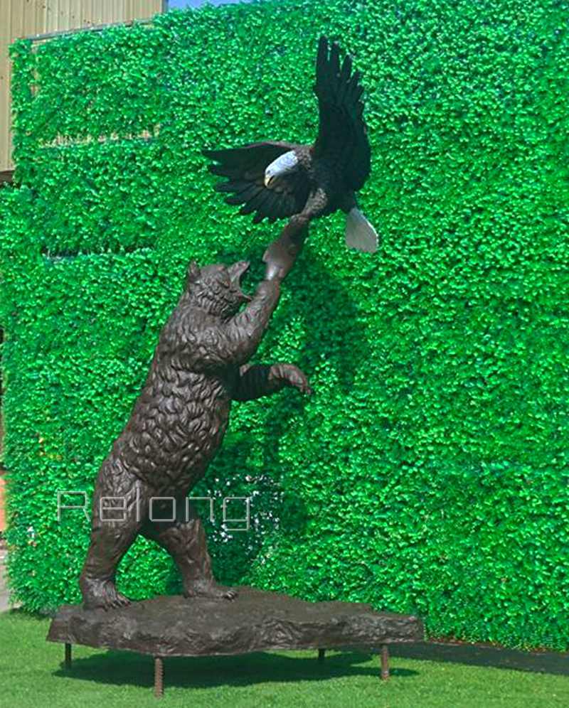 popuar metal bear and eagle sculpture