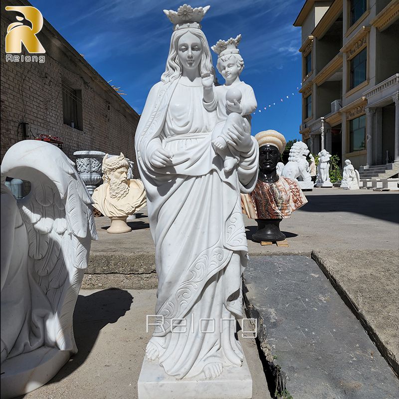 virgin mary and baby jesus statue-1