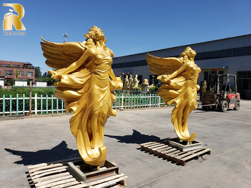 cast bronze life size angel statue
