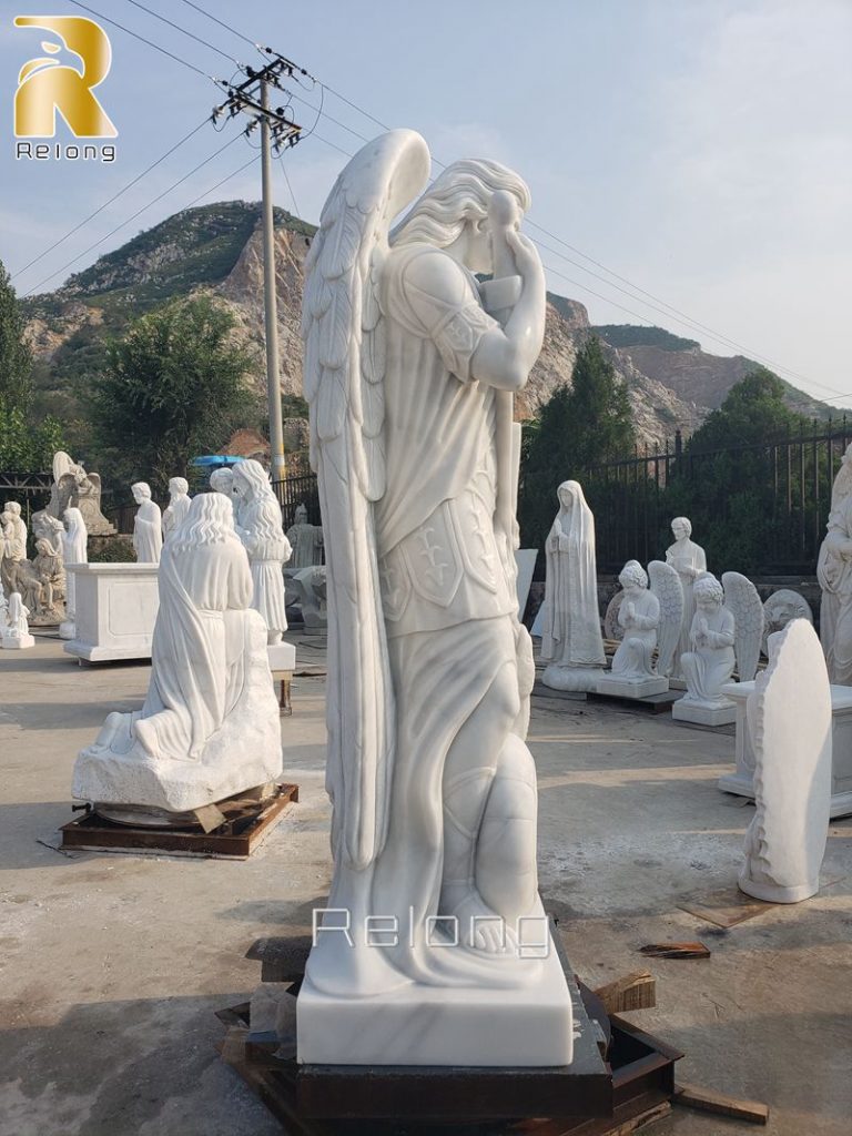 hand carving archangel Michael statue