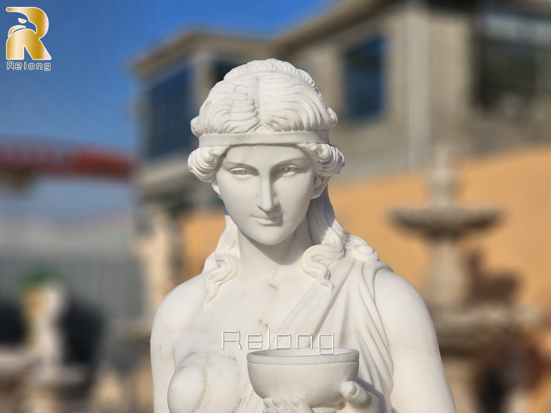 white marble hebe goddess statue