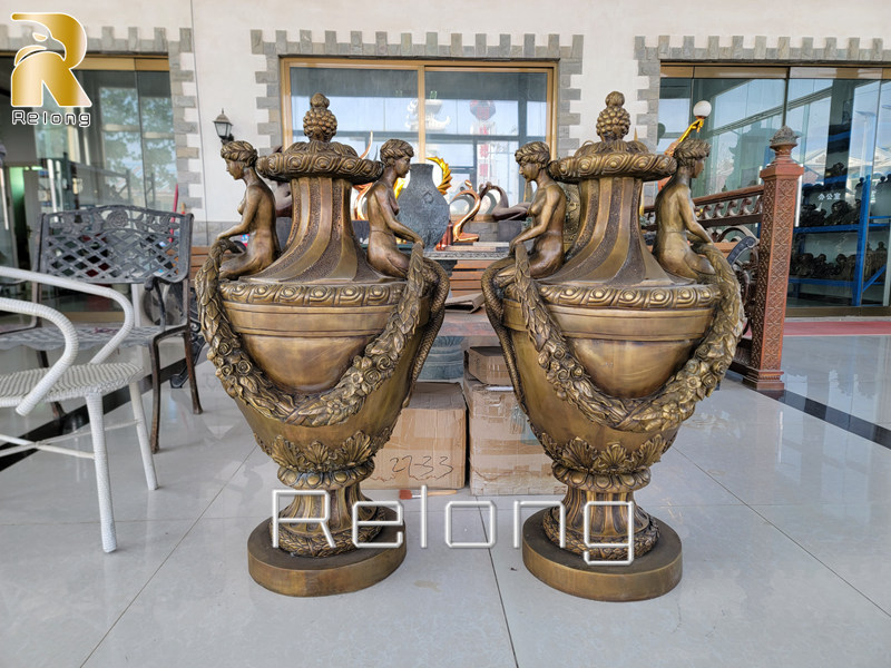 antique bronze planters