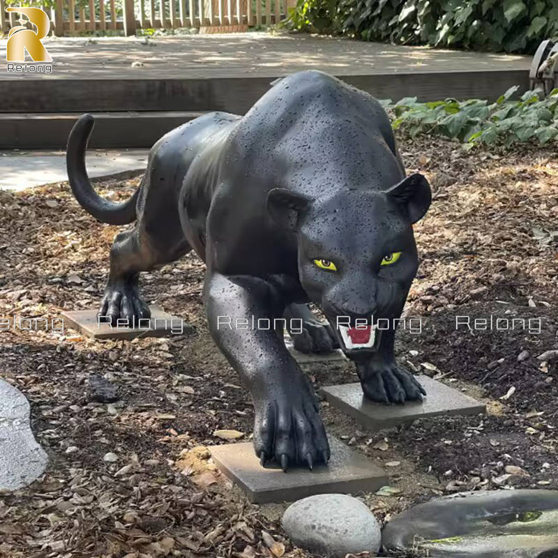 e black leopard sculpture