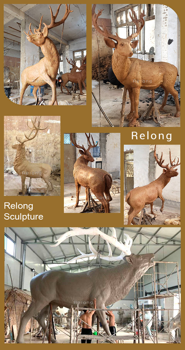 bronze deer sculpture clay model